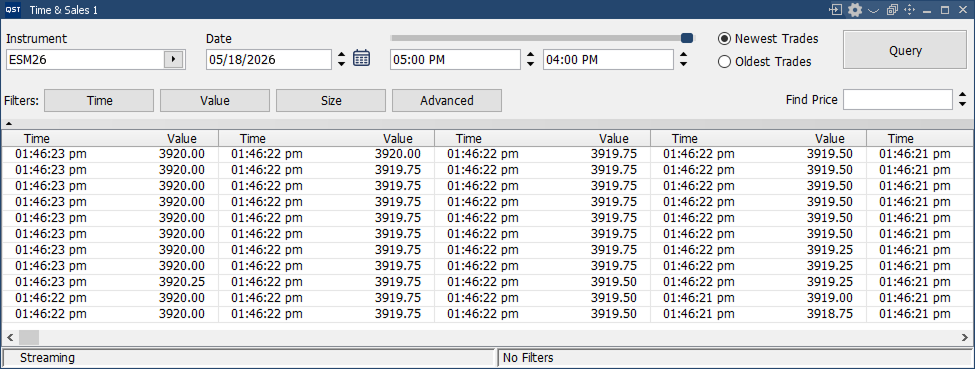 QST Professional Streaming Real-time Time And Sales
